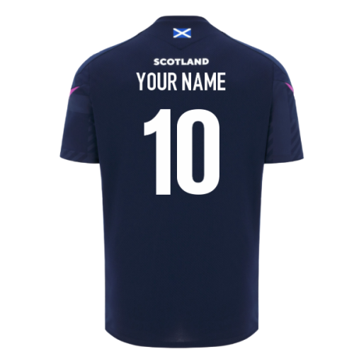 2025-2026 Scotland Rugby Training Poly Shirt (Navy) (Your Name)