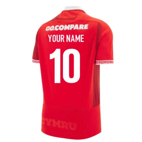 2025-2026 Wales WRU Home Slim Fit Rugby Shirt (Your Name)