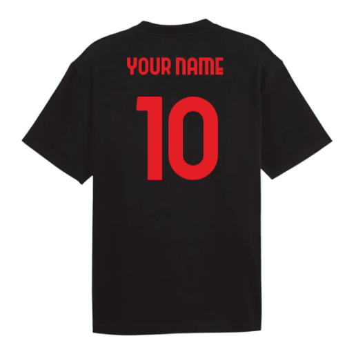 2025-2026 AC Milan FtblStatement Cellerator Tee (Black) (Your Name)