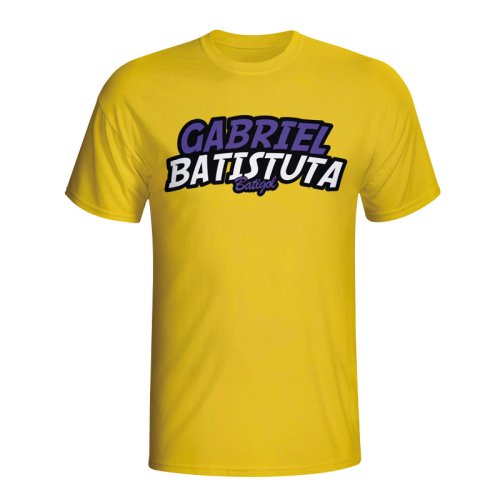 Gabriel Batistuta Comic Book T-shirt (yellow)