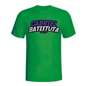 Gabriel Batistuta Comic Book T-shirt (green)