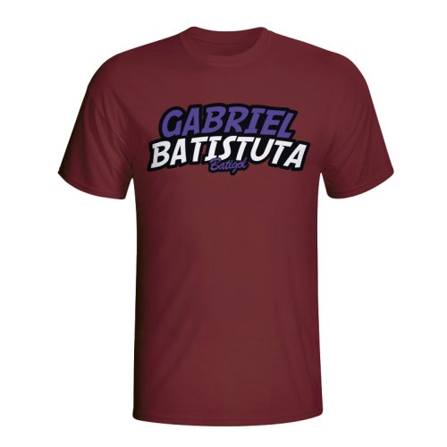 Gabriel Batistuta Comic Book T-shirt (maroon)