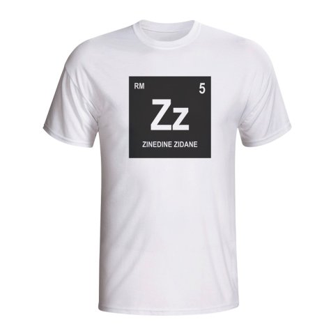 Zinedine Zidane Real Madrid Periodic Table T-shirt (white)