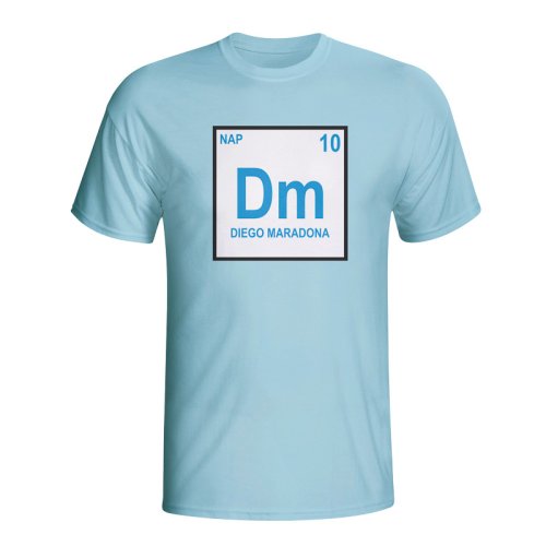 Diego Maradona Napoli Periodic Table T-shirt (sky Blue)