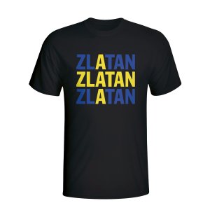 Zlatan Ibrahimovic Sweden Player Flag T-shirt (black) - Kids