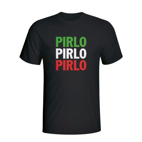 Andrea Pirlo Italy Player Flag T-shirt (black) - Kids