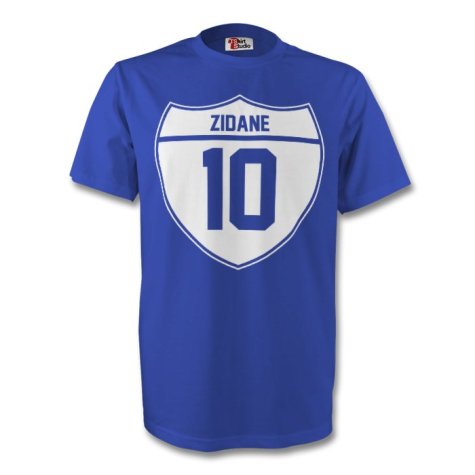 Zinedine Zidane France Crest Tee (blue) - Kids