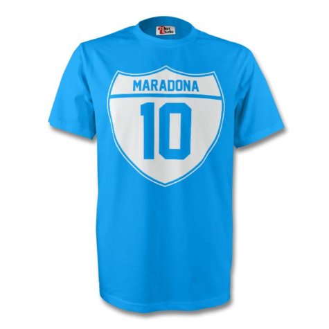 Diego Maradona Napoli Crest Tee (sky Blue)