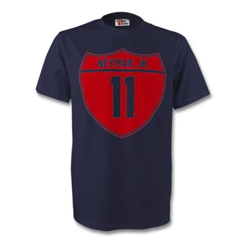 Neymar Jr Barcelona Crest Tee (navy) - Kids