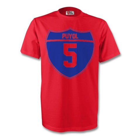 Carlos Puyol Barcelona Crest Tee (red)