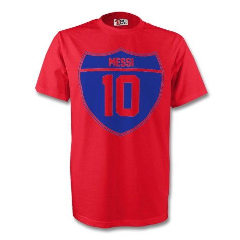 Lionel Messi Barcelona Crest Tee (red)