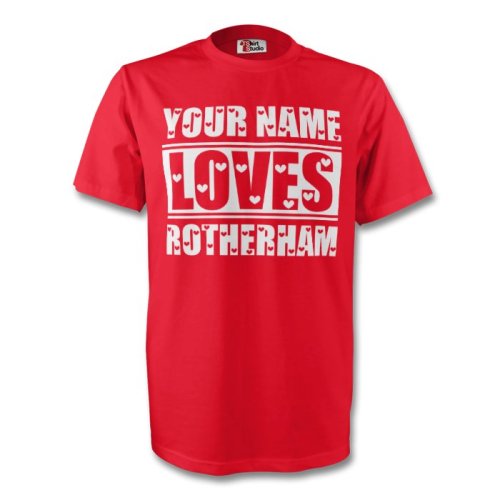 Your Name Loves Rotherham T-shirt (red) - Kids