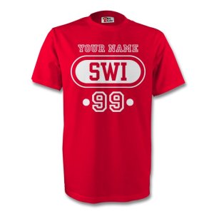 Switzerland Swi T-shirt (red) + Your Name