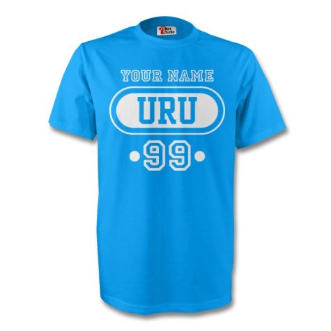 Uruguay Uru T-shirt (sky Blue) + Your Name