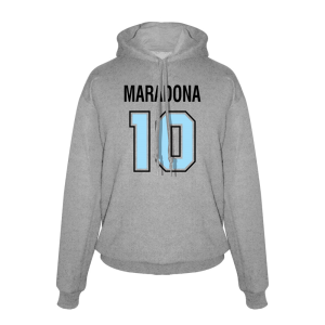 Maradona \'No.10\' footer with hood - Grey Maradona \'No.10\' footer with hood - Grey