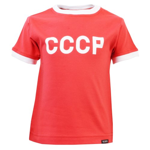Kids Soviet Union CCCP 12th Man T-Shirt - Red/White Ringer