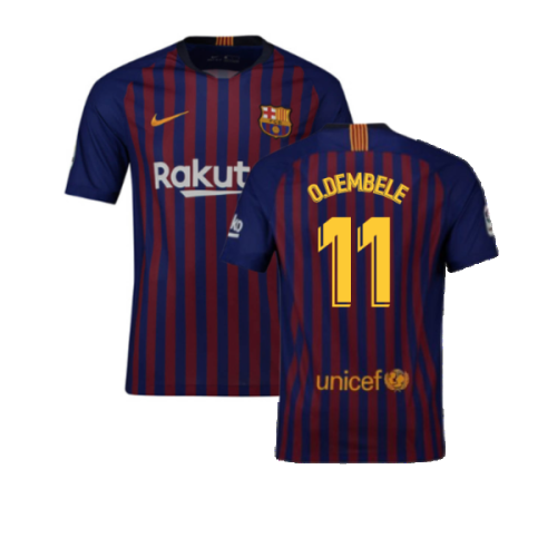 2018-2019 Barcelona Home Nike Football Shirt (O.Dembele 11)