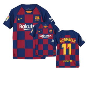 2019-2020 Barcelona Home Nike Shirt (Kids) (O.DEMBELE 11)