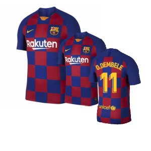 2019-2020 Barcelona Home Vapor Match Nike Shirt (Kids) (O.DEMBELE 11)