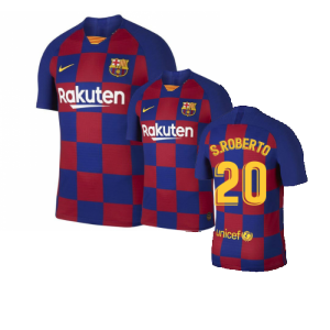 2019-2020 Barcelona Home Vapor Match Nike Shirt (Kids) (S.ROBERTO 20)