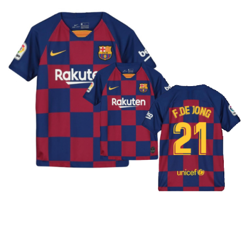 2019-2020 Barcelona Home Nike Shirt (Kids) (F.De Jong 21)