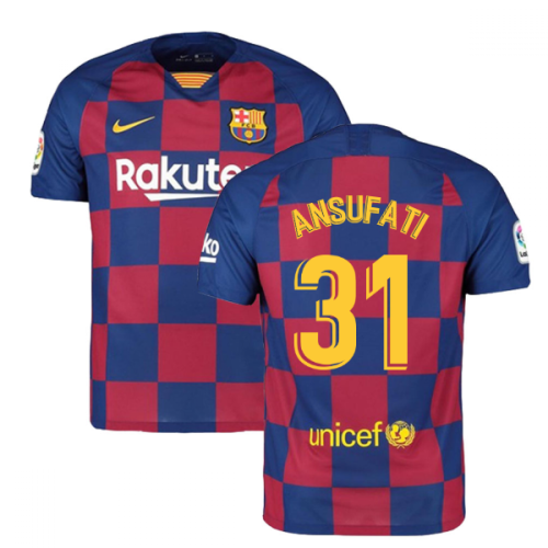 2019-2020 Barcelona Home Nike Football Shirt (Ansu Fati 31)