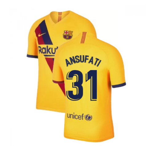 2019-2020 Barcelona Away Nike Shirt (Kids) (Ansu Fati 31)