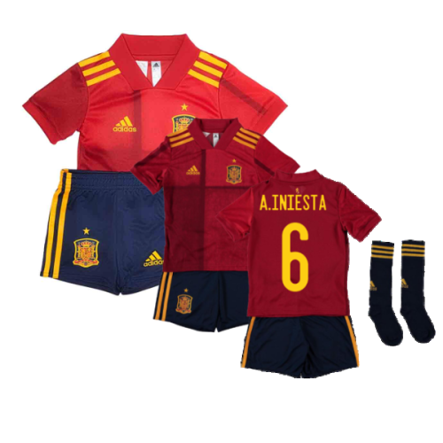 2020-2021 Spain Home Adidas Mini Kit (A.INIESTA 6)