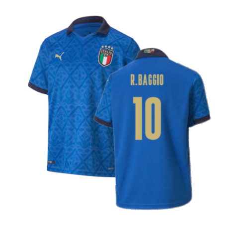 2020-2021 Italy Home Puma Football Shirt (Kids) (R.BAGGIO 10)