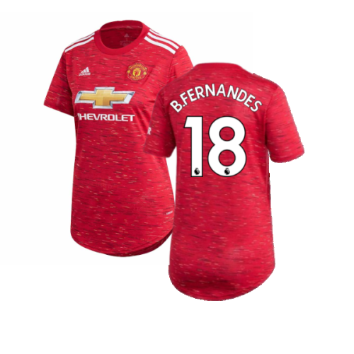 2020-2021 Man Utd Adidas Womens Home Shirt (B.FERNANDES 18)