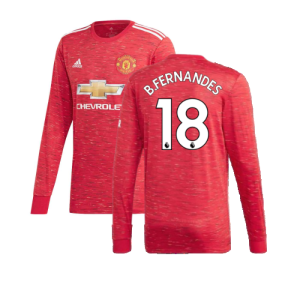 2020-2021 Man Utd Adidas Home Long Sleeve Shirt (B.FERNANDES 18) 2020-2021 Man Utd Adidas Home Long Sleeve Shirt (B.FERNANDES 18)