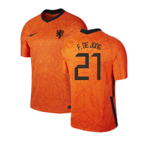 2020-2021 Holland Home Nike Football Shirt (F. DE JONG 21)