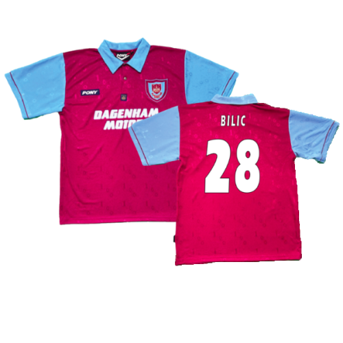 1995-1996 West Ham Centenary Pony Home Shirt (Bilic 28)