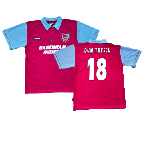 1995-1996 West Ham Centenary Pony Home Shirt (Dumitrescu 18)