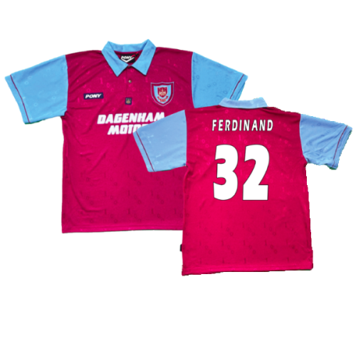 1995-1996 West Ham Centenary Pony Home Shirt (Ferdinand 32)