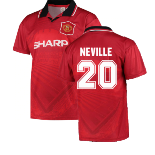 1996 Manchester United Home Football Shirt (NEVILLE 20)