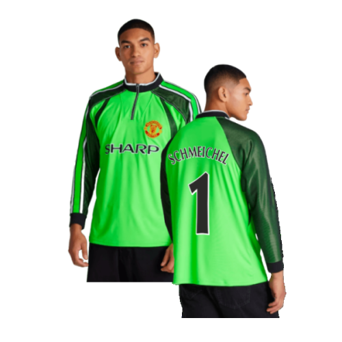 1998-1999 Manchester United Retro Goalkeeper Jersey (Green) (Schmeichel 1)