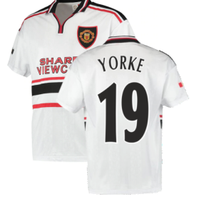 1999 Manchester United Away Football Shirt (YORKE 19)