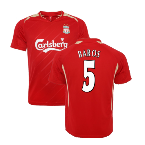 2005-2006 Liverpool Home CL Retro Shirt (Baros 5)