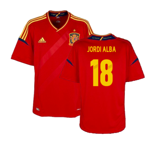 2012-2013 Spain Home Shirt (Jordi Alba 18)