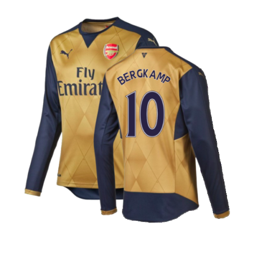 2015-2016 Arsenal Away Long Sleeve Shirt (BERGKAMP 10)