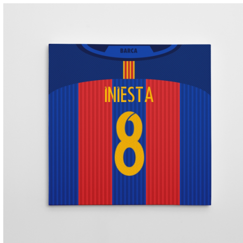 2016-2017 Barcelona Canvas Print (Iniesta 8)