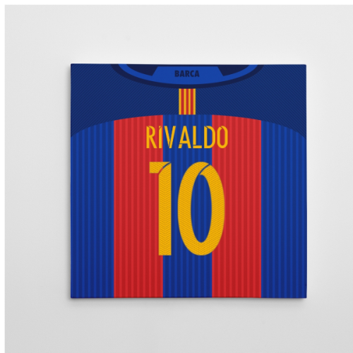 2016-2017 Barcelona Canvas Print (Rivaldo 10)