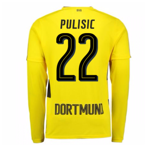 2017-18 Borussia Dortmund Long Sleeve Home Shirt (Pulisic 22)