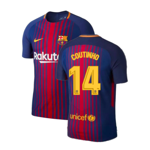 2017-2018 Barcelona Home Match Vapor Shirt (Coutinho 14)