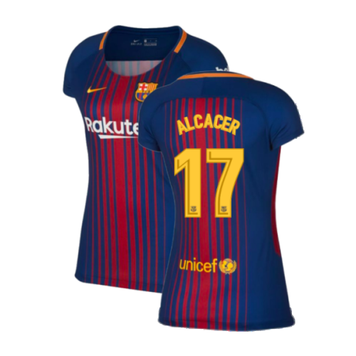 2017-2018 Barcelona Home Shirt (Womens) (Alcacer 17)