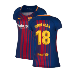 2017-2018 Barcelona Home Shirt (Womens) (Jordi Alba 18)