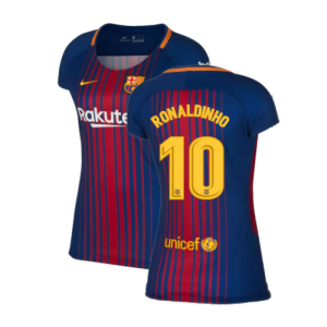 2017-2018 Barcelona Home Shirt (Womens) (Ronaldinho 10)