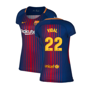 2017-2018 Barcelona Home Shirt (Womens) (Vidal 22)