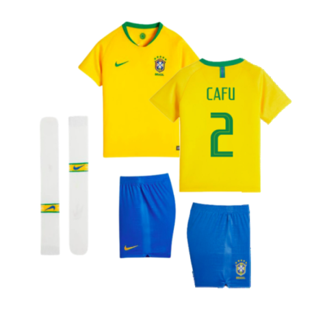 2018-2019 Brazil Little Boys Home Kit (Cafu 2)